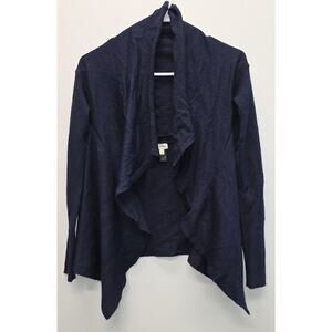 Cremieux Wrap Cardigan Navy Blue Size Small Wool/Acrylic